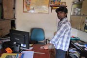 Candidates placing their attendance through Biometric device